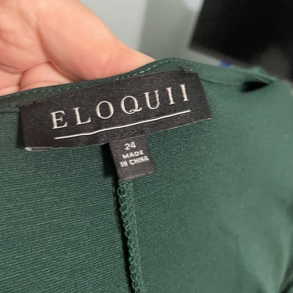 Eloquii Forest Green Blouse
